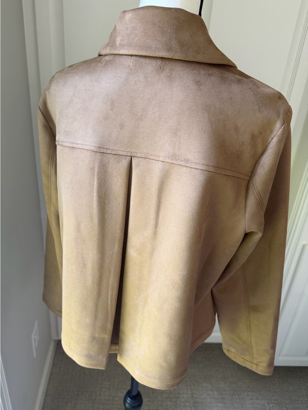 NWT Melrose and Market Cropped Suede Jacket in Camel Brown - Picture 4 of 8